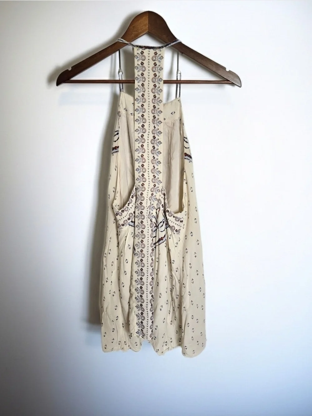 Urban Outfitters Ecote Boho Embroidered Open Back Halter Mini Dress Size S